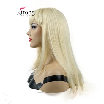 StrongBeauty Дълга Права силки блондин, Топлина В ред, Пълен синтетични перука В ЦВЯТ по ИЗБОР