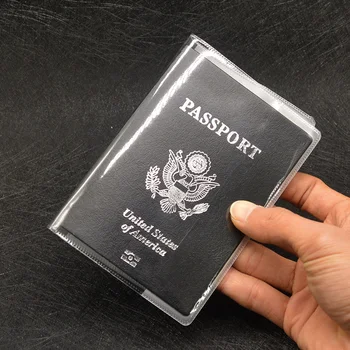 Прозрачни корици за паспорти, портфейл от PVC, водоустойчив мръсен титуляр за паспорт, жена пътен паспорт, притежател на кредитна ID-карта, чанта-органайзер