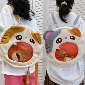 2023 Раница с главата си Плаче котка, едно Сладко чанта за съхранение, Прозрачни чанти за изложбата на стоки Itabag, Пътна чанта за момичета, Плюшен чанта през рамо Kawaii, подарък