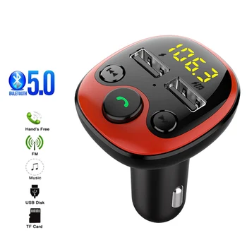 12/24 В автомобилна Led бутон, с Bluetooth за радио Аудио FM трансмитер Преминете MP3-плейър, USB-Зарядно устройство, Адаптер и Аксесоари за товарни ремаркета