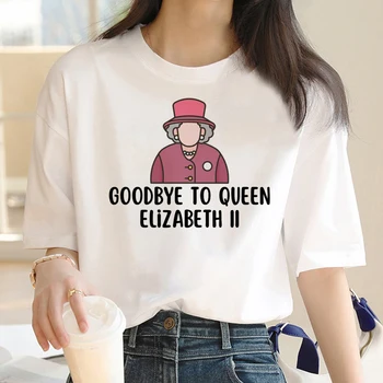 Женска тениска RIP QUEEN ELIZABETH, Мъжка тениска с изображение на Кралица Елизабет II, тениски в стил хип-хоп, градинска облекло, тениски с анимационни герои, Мъжки t-shirt