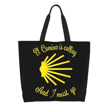 Множество чанта за пазаруване Camino De Santiago, дамски холщовая чанта-тоут, миещи чанти за пазаруване в магазини за хранителни стоки